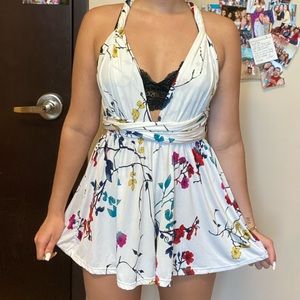 White halter-Top Romper